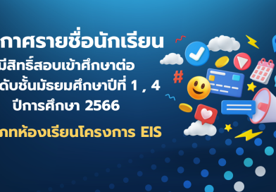 ประกาศรายชื่อนักเรียนมีสิทธิ์สอบเข้าศึกษาต่อในระดับชั้นมัธยมศึกษาปีที่ 1 และ 4
