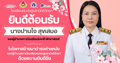 ยินดีต้อนรับ นางปานใจ สุขเสมอ