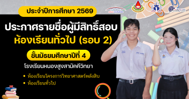 ประกาศรายชื่อผู้มีสิทธิ์สอบ รอบ 2