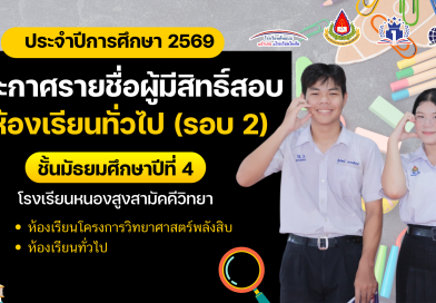 ประกาศรายชื่อผู้มีสิทธิ์สอบ รอบ 2