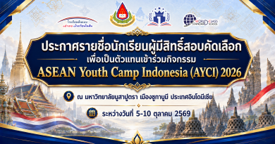 📣 ประกาศรายชื่อนักเรียนผู้มีสิทธิ์สอบคัดเลือก AYCI 2026